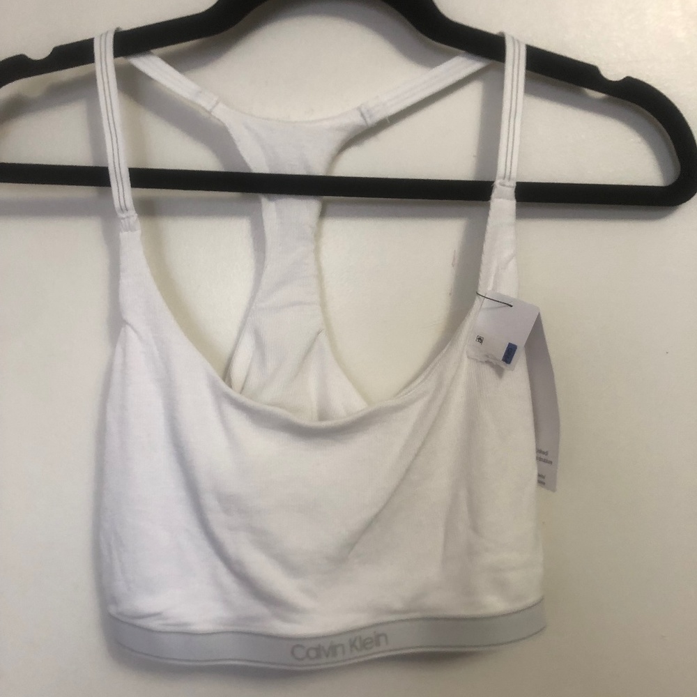 White Calvin Klein Body Unlined Bralette, Size Xl